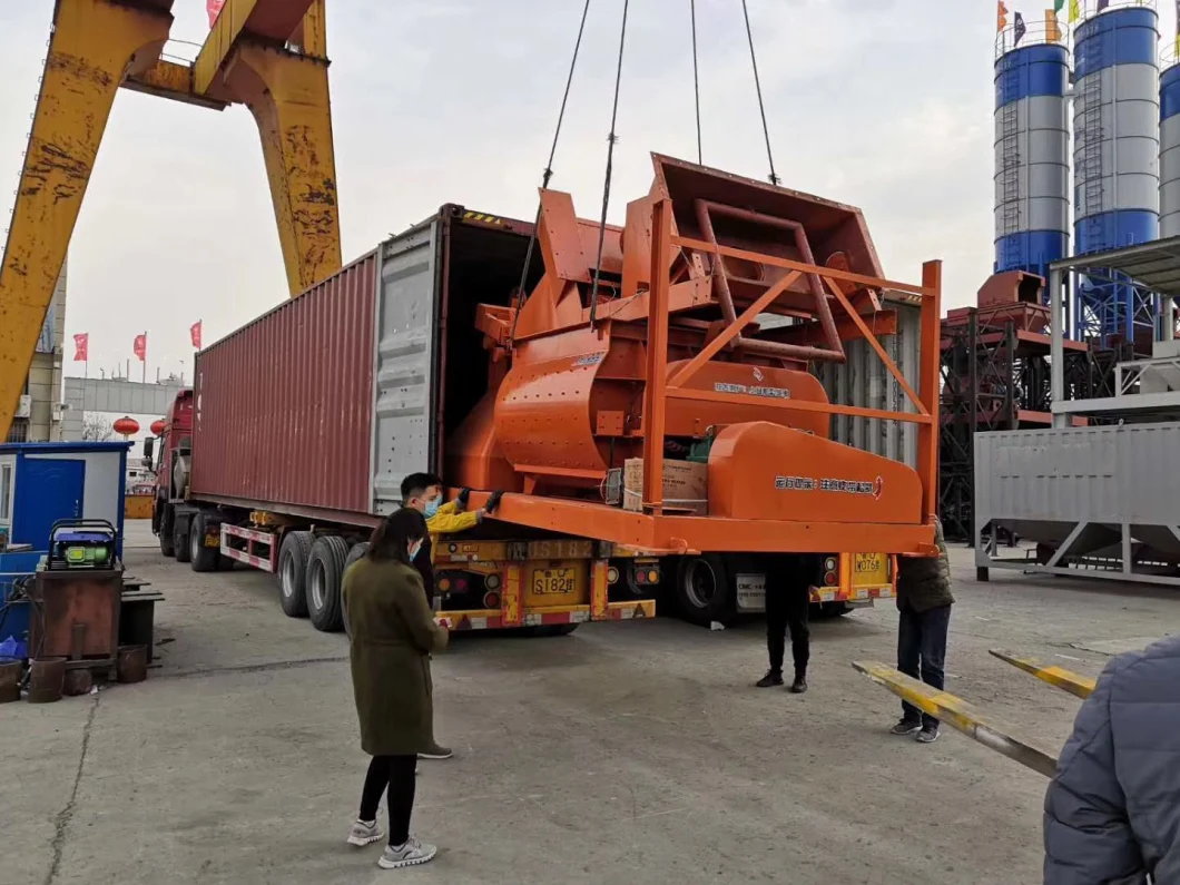 Gear Reducer Twin Mixing Shafts Electric Concrete Mixer Js750 for Ready Mixed Concrete for Hzs35