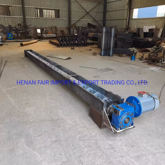 U Trough Stainless Steel Industrial Screw Conveyor Manufacturer Spiral Conveyor System Crushed Grain Sludge Conveyor