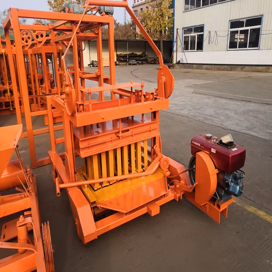 Diesel Engine Qm4-45 Cement Hollow Block Solid Brick Making Machine