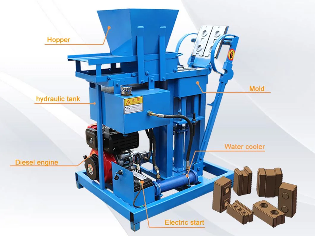 Shm2-25 Interlocking Clay Mud Eco Brick Making Machine Compressed Soil Diesel Earth Block Machinery in Nigeria