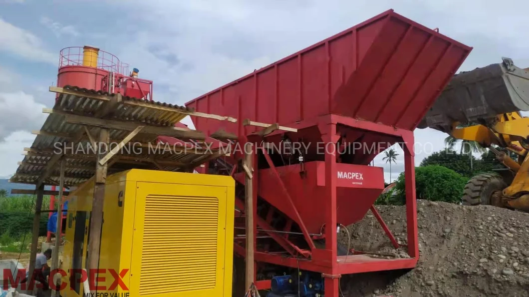 Trialer Type Mobile Mini Small Concrete Batching Mixing Plant for Construction Site
